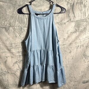 Torrid Tencel Halter neck tries sleeveless top light wash size 0 plus 14w NWT